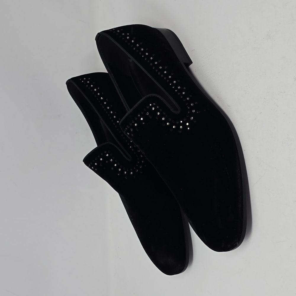 Stuart Weitzman Premiere Party Velvet Loafers Black Men's Size 11